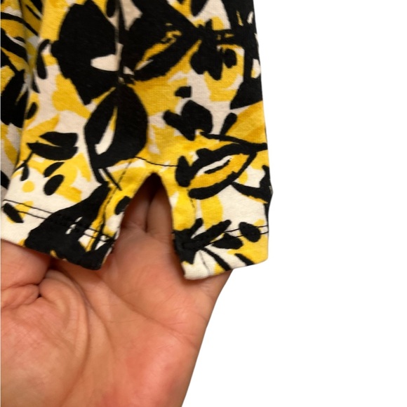 Rafaella Printed Knit V-Neck Cotton Top Size L - Picture 3 of 4